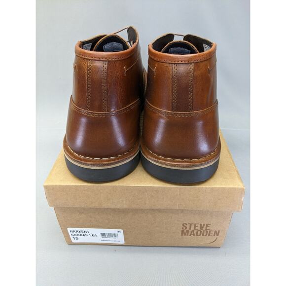 Steve Madden Harken Chukka Boots Cognac Lace Up Leather Shoe Mens Size 15 - Picture 6 of 9